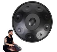Handpan instrumento 432/440 Hz Tambor de Acero 9/10/12 Notas Hand pan Drum 22 Pulgadas Tambor de lengüeta de acero de percusión melódica, Profesional steel drum(Black,9 Notes/440Hz)