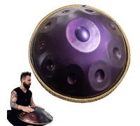 Handpan instrumento 432/440 Hz Tambor de Acero 9/10/12 Notas Hand pan Drum 22 Pulgadas Tambor de lengüeta de acero de percusión melódica, Profesional steel drum(Purple,10 Notes/432Hz)