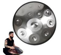 Handpan instrumento 432/440 Hz Tambor de Acero 9/10/12 Notas Hand pan Drum 22 Pulgadas Tambor de lengüeta de acero de percusión melódica, Profesional steel drum(Silver,12 Notes/440Hz)