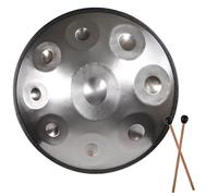Handpan Instrumento 56cm 10 Notas Drum Tambor De Acero, 440 Hz Re Menor Percusión De Tambor Golden Handpan Para Sanación Con Sonido, Yoga(Gray)