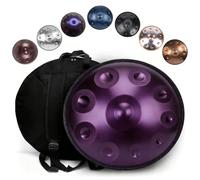 Handpan Instrumento de Acero D Minor Handpan Drum Musical 9 10 12 Notas 432Hz 440Hz para Yoga Meditación Música y Práctica Profesional de Sonido Relajante Natural(Dark purple,432HZ/12 Note)
