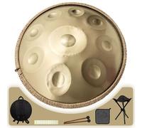Handpan - Instrumento de tambor kurdo menor de 22 pulgadas D para rendimiento profesional, tambor de mano de sonido de 440 Hz para adultos
