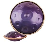 Handpan instrumento Steel Drum 9/10/12 Notas Tambor de Lengua de Acero 56cm Hand pan drum 432/440 Hz Profesional Performer para meditación y relajación(Purple,9 Notes/440Hz)