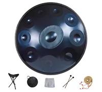 Handpan instrumento Tambor de Acero, Profesional hand pan steel drum 9/10/12 Notas Handpan Drum 22 Pulgadas Handcraft Tambor de lengüeta de acero de percusión melódica(Blue,10 Notes(432Hz))