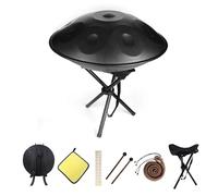 Handpan - Juego de batería de acero con 9 notas D menor, instrumento de 22 pulgadas para curación de sonido, yoga, educación musical, afinación de 432 Hz/440 Hz