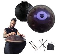 Handpan Musical De 22 Pulgadas, 432 Hz/440 Hz Re Menor 9/10/12 Notas Handpan Drum, Instrumentos De Percusión De Acero Hand Pan, Para Niños Y Adultos(Purple,432HZ/10Note)