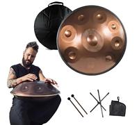 Handpan Musical De 22 Pulgadas, 432 Hz/440 Hz Re Menor 9/10/12 Notas Handpan Drum, Instrumentos De Percusión De Acero Hand Pan, Para Niños Y Adultos(Gold,440HZ/9Note)