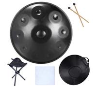 Handpan Pandereta Tambores De Lengua Acero, Musicales, Inoxidable for Principiantes, Instrumentos Percusión, 9, 10, 12 Tonos, Handpan 440Hz(10 tone)