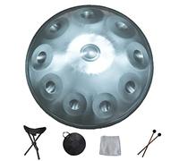 Handpan portátil Hand Pan Steel Tongue Drum 9 10 12 14 Notas Instrumento de percusión con bolsa de transporte para principiantes Curación de sonido, meditación personal