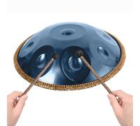 Handpan steel drums 432Hz 440Hz Tambor de mano 9/10/12 Notas Hand Tuning Handpan Percusión Armónica para Meditación Y Yoga con Baquetas Bolsa De Mano Soporte(Azul,440Hz/10Notes)