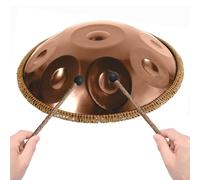 Handpan steel drums 432Hz 440Hz Tambor de mano 9/10/12 Notas Hand Tuning Handpan Percusión Armónica para Meditación Y Yoga con Baquetas Bolsa De Mano Soporte(Oro,432Hz/10Notes)