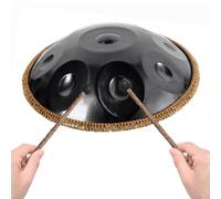 Handpan steel drums 432Hz 440Hz Tambor de mano 9/10/12 Notas Hand Tuning Handpan Percusión Armónica para Meditación Y Yoga con Baquetas Bolsa De Mano Soporte(Oscuro,432Hz/10Notes)