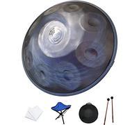 Handpan Steel Drums Instrumento musical 432HZ D Minor 10 Notes 22 pulgadas Steel Hand Drum, Soft Hand Pan Bag, 2 handpan Mallet, Handpan Stand, Dust-Free Cloth for Sound Healing