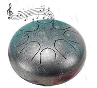Handpan Steel Tongue drum (6 pulgadas 8 notas) - Instrumento musical for niños y adultos - Tambor zen y meditación - Original regalo de relajación(Silver)