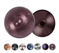 Handpan - Tambor de acero 22 Pulgadas Re Menor - 432Hz/440Hz Handpan Drum con 9/10/12 Notas, Steel Hand pan Drum con Bolsa Suave, Mazos y Soporte para Meditación y Yoga(Morado,440HZ/12Note)