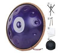 Handpan, Tambor de Acero, 9 10 12 Note 432Hz 440Hz Handpan-Drum con Baquetas, Funda, Soporte y Partituras, para Terapia de Sonido, Meditación Personal, Yoga(Purple,432HZ/10Note)