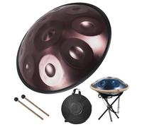 Handpan Tambor De Acero En Re Menor, Harmonic Handpan Drum, Hand Drum Steel Drum Percusión De 9/10/12 Notas A 432 Hz Para Adultos, Para Meditación, Yoga, Sanación Sonora(D,432HZ/12Note)
