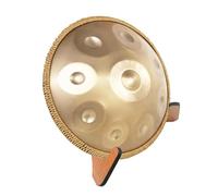 Handpan - Tambor de mano para adultos, 9 notas, tambor de acero de 22 pulgadas, tambor de mano de acero D-menor, incluye un bolso suave y con soporte de madera para sanar sonido y meditación personal