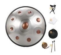 Handpan Tambor Handpan en Dm Kurd D menor 9 10 12 notas 22 pulgadas 440Hz tambor de mano acero con ratán tejido for un rendimiento profesional(22 inches 12 notes)