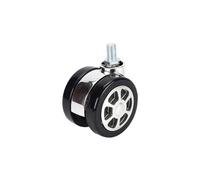HanDpi Lote de 5 Ruedas giratorias de Nailon de 2,5 Pulgadas con Anillo de retención elástico silencioso para Silla de Oficina o Muebles (M8 x 15 mm)