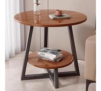 HanDpi Mesa Auxiliar de Dos Niveles con Estructura de Metal, mesitas de Noche con estantes, Mesa de Centro, Mesa de sofá Estrecha para Sala de Estar y Dormitorio.
