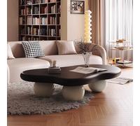 HanDpi Mesa de Centro Cloud, Mesa Auxiliar para Sala de Estar, Mesa Auxiliar Multifuncional con Estructura de Metal, para Sala de Estar/Dormitorio, Color Negro