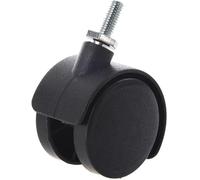 HanDpi Rueda de Goma Maciza S,S para Trabajo Pesado, vástago roscado de 40 mm, Doble Rodillo Giratorio Negro para Silla de Oficina