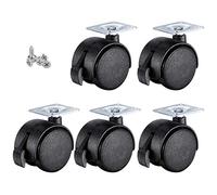 HanDpi Ruedas de Repuesto para Silla de Oficina, Ruedas de Repuesto con Placa giratoria Universal de 360°, para Escritorio, Muebles, Pisos de Madera, alfombras y láminas (Freno, 40 mm/1,6 pulg.)
