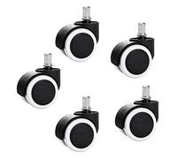 HanDpi Ruedas giratorias para Muebles, Ruedas para Silla de Oficina, Ruedas Dobles de Poliuretano de 48 mm para Proteger el Suelo, Ruedas giratorias para Silla de Ordenador, con vástago estándar de