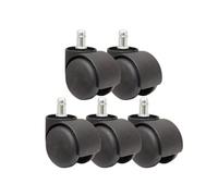 HanDpi Ruedas giratorias S,S para Muebles, Resistentes, de 50 mm (2 Pulgadas), para Silla de Oficina, Juego de 5, Negras, para Carrito de Muebles Resistente.