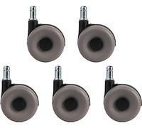 HanDpi Ruedas giratorias S,S para Muebles, Silla de Oficina giratoria de 63 mm con Anillo de retención de 11 x 21 mm, Juego de 5, Capacidad de Carga de 200 kg, Rueda Doble de Goma silenciosa con