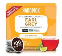 HANDPICK, Bolsitas De Negro Earl Grey (100 Unidades) Té Earl Grey Puro Con Extractos De Bergamota | Aroma Cítrico | Prepara Frío/Caliente Con O Sin Leche