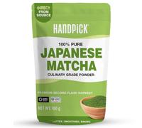 HANDPICK Té Verde Matcha Japonés en Polvo | 100g (100 Porciones) | Cosecha Second Flush Premium | Grado Culinario | Bolsa con Cierre Hermético | Sellado al Vacío para Frescura