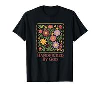 Handpicked by God Floral Folk Art Garden Christian Camiseta