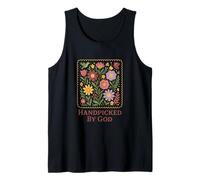 Handpicked by God Floral Folk Art Garden Christian Camiseta sin Mangas