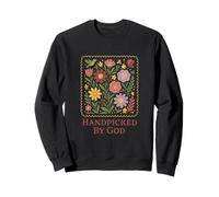 Handpicked by God Floral Folk Art Garden Christian Sudadera