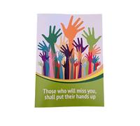 Hands Farewell Card 20x30 cm Super English Tarjeta despedida en ingles