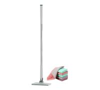 Hands Free Dust Mop - Clip Cleaning Tool for Smooth Surfaces | Reusable Microfiber Pads with 360 Swivel Head, No-Touch Cloth Release, Lightweight Handle for Floor Glass Ceiling Baseboard