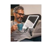 Hands-Free Magnifying Glass with Lighted Stand and Neck Strap for Reading, Sewing, Low Vision Aid - 6.7x9.5 Inch Large HD Lens with USB Rechargeable L