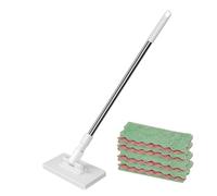 Hands Free Mop - 51.1 Inch Long Handle Reusable Floor Cleaning Tool for Easy Care | Adjustable Reach Design with Home Bathroom, Kitchen Living Room for Balcony Entryway Laundry Office Dormitory Use