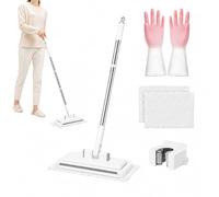 Hands Free Multi Purpose Flat Mop, Hands-Free Multipurpose Flat Mop, Clip on Floor Mops for Hardwood, Tile, Mirror, Window, Wall and Home Use，37.41 × 6.3 in / 95 × 16 cm