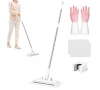 Hands Free Multi Purpose Flat Mop, Hands-Free Multipurpose Flat Mop, Clip on Floor Mops for Hardwood, Tile, Mirror, Window, Wall and Home Use，53 × 6.3 in / 135 × 16 cm