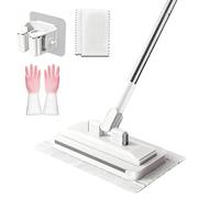 Hands-Free Multi-Purpose Flat Mop, Lazy Cleaning & Face Towel, 360° Rotating Mop Head, One Click Snap Grip Buckle Design, Zero Touch Mini Fregar for Floor, Wall, Bathroom (95cm)