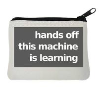 Hands Off This Machine Is Learning - Monedero de neopreno para inteligencia artificial, 10 x 11 cm, color blanco, White, Talla única