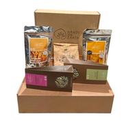 Hands on Earth Caja de Regalo Gourmet con Tisanas Biológicas, Chocolate Artesanal y Frutas Deshidratadas, 800g