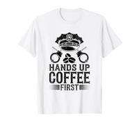 Hands Up Coffee Primer oficial de policía Departamento de policía Camiseta