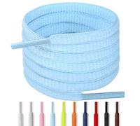 Handshop 2 Pares Óvalo Cordones de Zapatos 10 Colores Media Ronda 6mm Zapatillas Atléticas Cordones Para Zapatillas Deportivas/de Corriente Cordones
