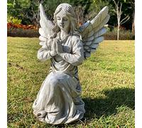Handsider Ángel en oración para jardín, escultura religiosa de hada religiosa, impermeable, decoración artística para patio, césped, patio trasero, inauguración de casa, adorno regalo ángeles HSa-1