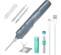 HANDSKIT Soldador de Estaño Profesional Portátil con Batería Recargable de 2600mAh, Estaño para Soldar y Mini Soporte, Soldador Rápido con Luz LED, Ideal para Reparaciones de Electrónica y Joyería