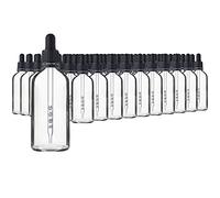 HandsUnity 100ml-70 piezas Frasco de Vidrio Para Pipetas - Juego de Frascos de Farmacia de Vidrio Transparente con Tapa de Pipeta Negra incluye 5pcs Accesorios Auxiliares Frascos Vidrio Claro